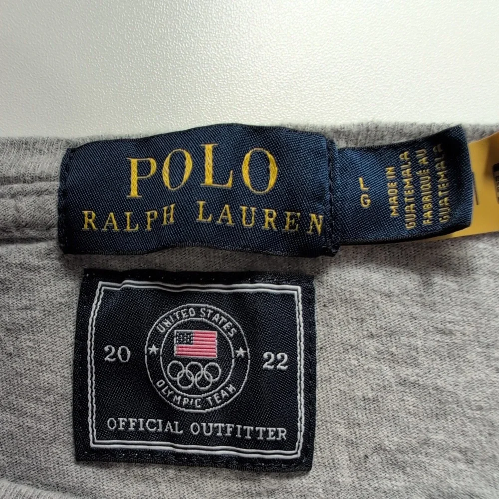 Polo Ralph Lauren Team USA 2022 Olympic Games Gray Long Sleeve T-Shirt Mens L